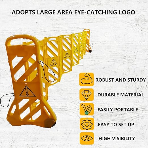 13 Foot Portable Driveway Fence Safety Barriers Barricade Expandable Mobile - Image 4