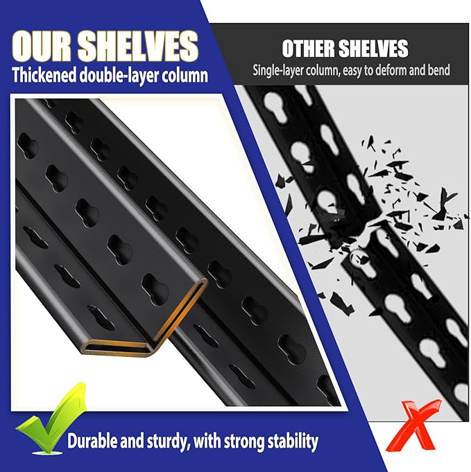 71"H Garage Shelving-3000LBS 5 Tier Storage Shelves, Adjustable Heavy Duty - Image 5