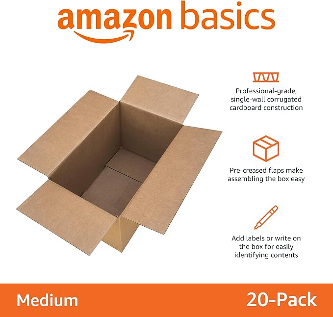 Amazon Basics Cardboard Moving Boxes, 20 Pack - Image 2