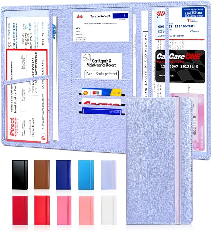 LINTRU Car Registration and Insurance Holder Trifold, Oversized Fit by LINTRU