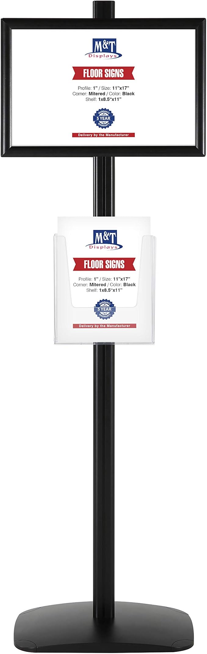 M&T Displays Free Standing Aluminum Display Stand Double Sided Document - Image 2