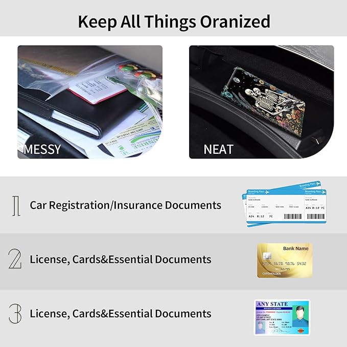 Car Registration and Insurance Holder, Leather Car Glove Box Organizer - Image 5