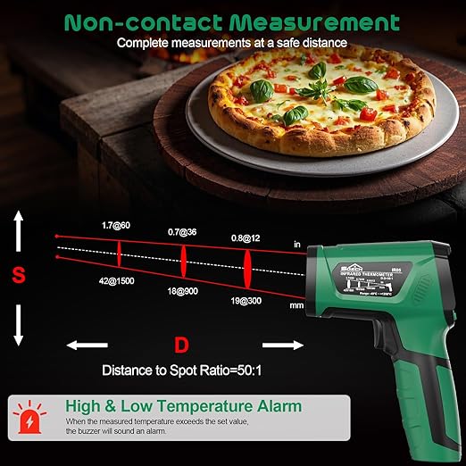 Infrared Thermometer Gun, SQECH Laser Thermometer Gun -40℉～2192℉, 50:1 - Image 5