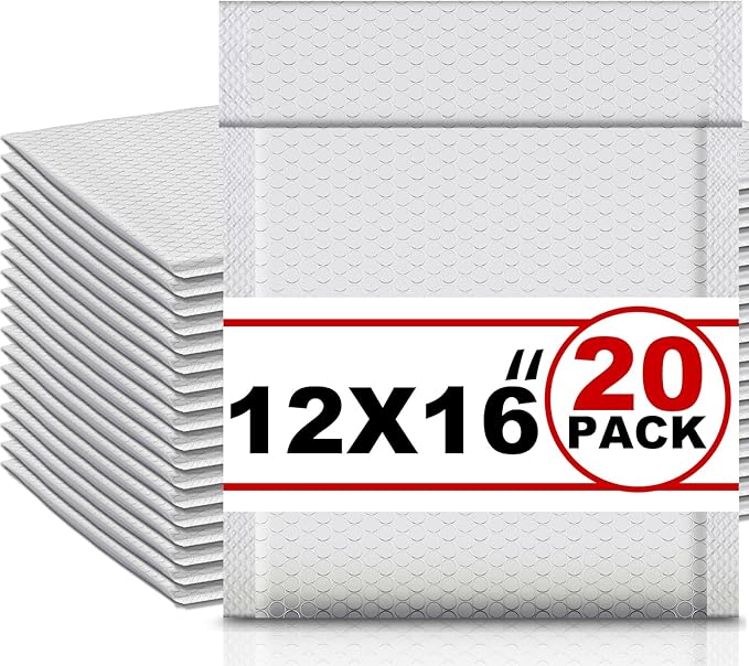 Ireer 20 Pack Large Bubble Mailers 12 x 16" Poly Padded Envelopes Cushioned by Ireer