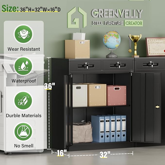 Greenvelly Metal Storage Cabinet - Image 2