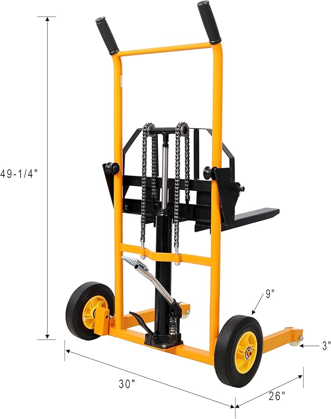 440lbs Material Lift Stacker, 35.5" Hydraulic Fork Lift, Max Lift Manual - Image 3