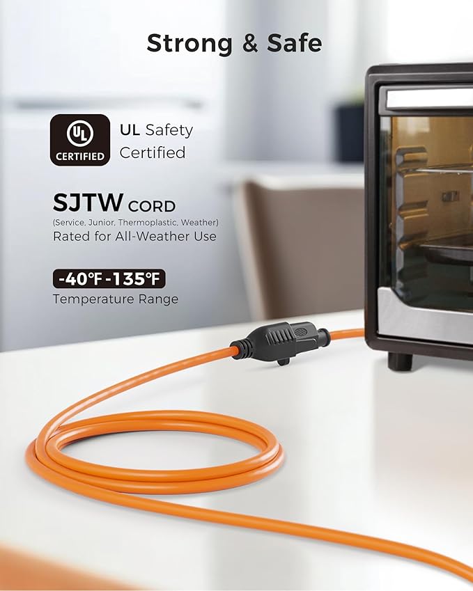 Cable Matters 2-Pack 16 AWG Heavy Duty 13A Power Extension Cord - 10ft - Image 3