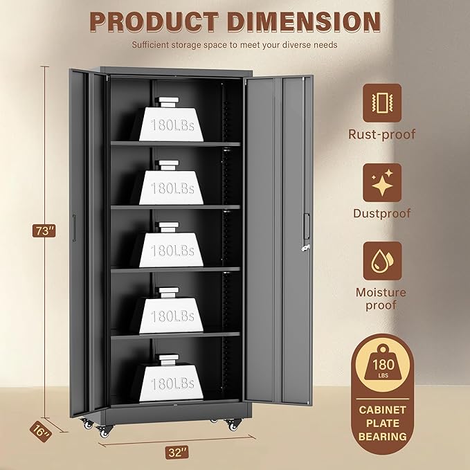 INTERGREAT Metal Storage Cabinet - Image 3