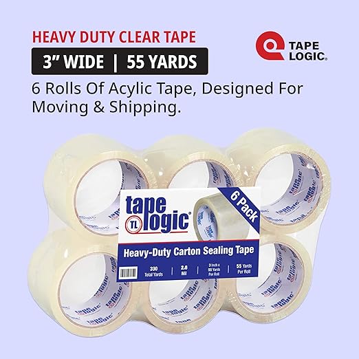 TAPE LOGIC Heavy Duty Packing Tape 3 Inch x 55 Yds, 2.0 Mil - Image 2