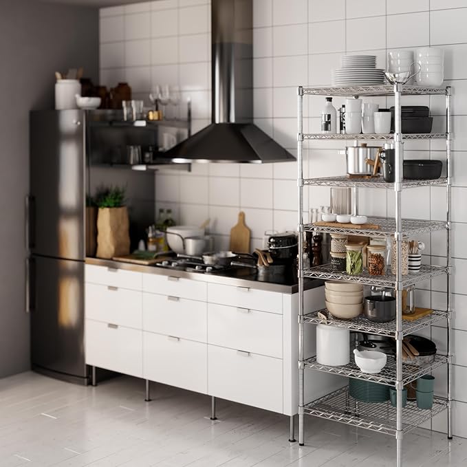 24" Deep x 24" Wide x 74" Height Wire Shelving Kit | 8-Tier | NSF Commercial - Image 6