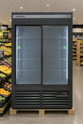 Commercial Beverage Refrigerator Display Fridge, Two SLIDING Glass Door Drink by NAFCOOL
