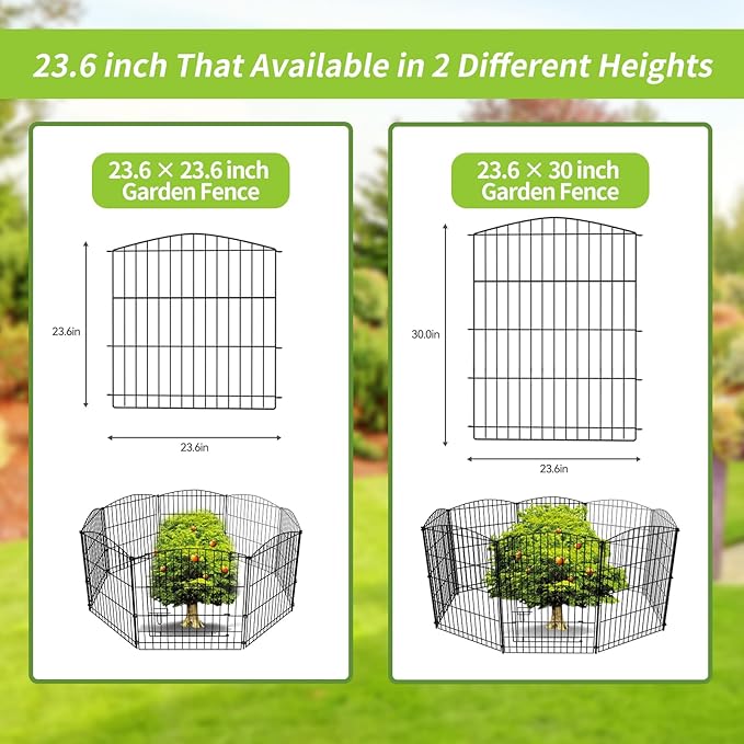 INJOPEXI Decorative Garden Fence 6 Panels 11.8ft×30in Garden Fence No Dig - Image 7