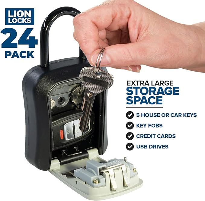 Key Lock Box for Keys with Code 4 Digit Combination Lockbox for Keys Outdoor - Image 2