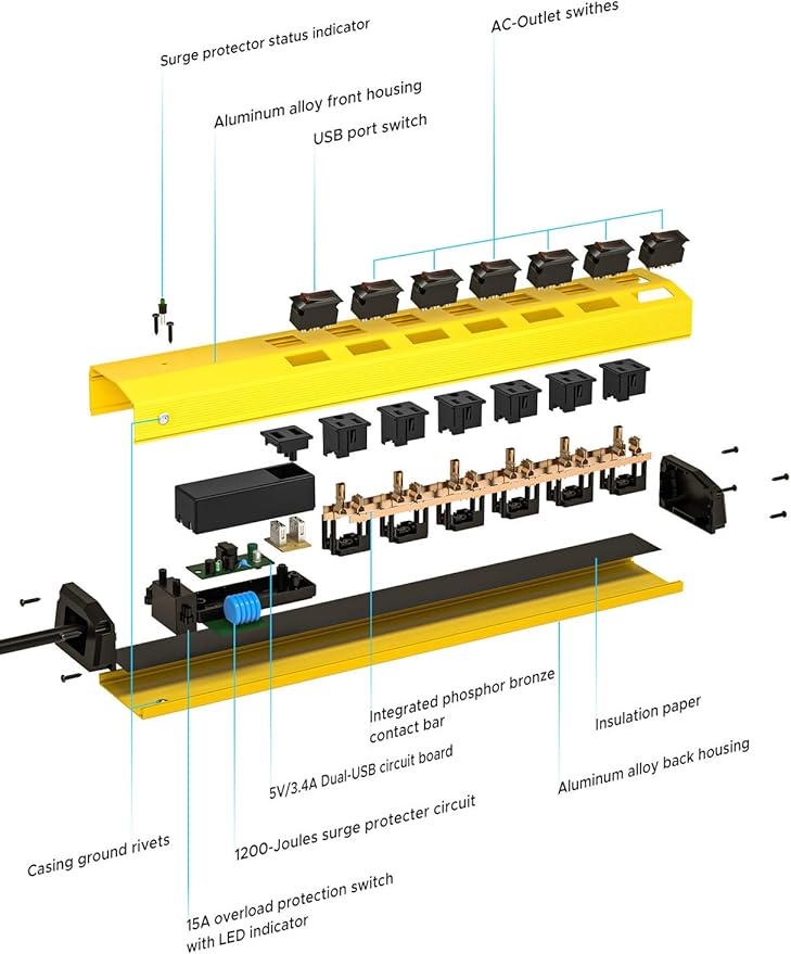 CRST 6-Outlet Heavy Duty Power Strip - Image 9