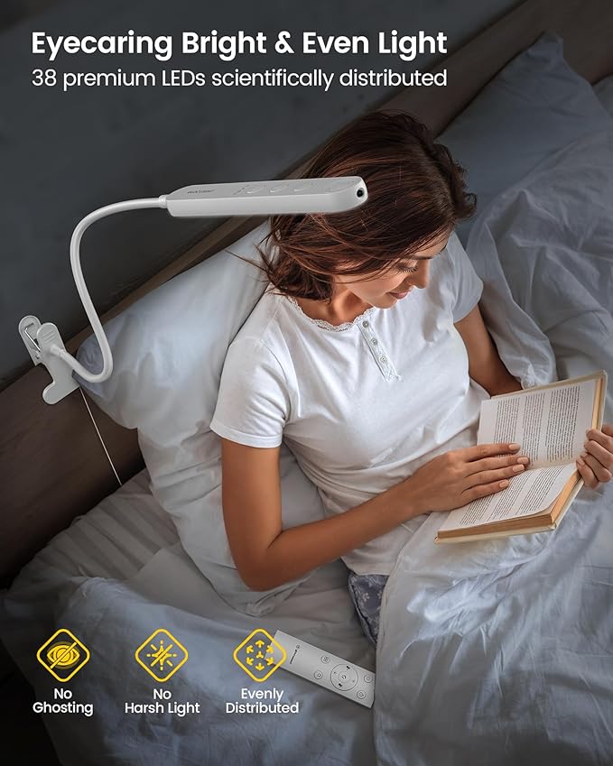 Glocusent 38 LED Clip On Light: 5W Eye Caring Book Lights - Image 2