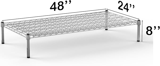24''W x 48''L x 8''H Chrome Plated Wire Dunnage Rack | Off The Floor Storage - Image 3