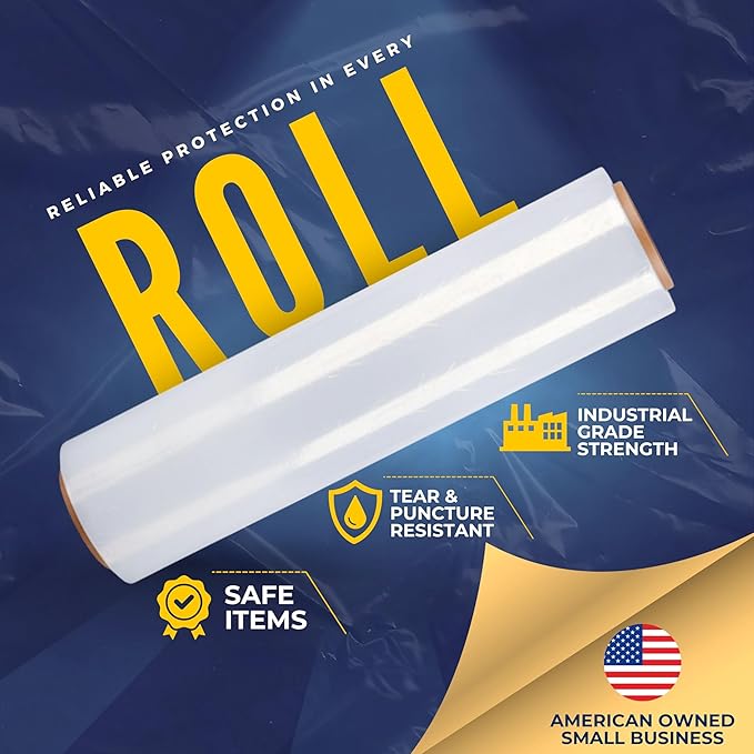 Rockin Rolls Stretch Film Wrap – 18" x 1500 FT x 80 Gauge, 1 Roll Heavy Duty - Image 2
