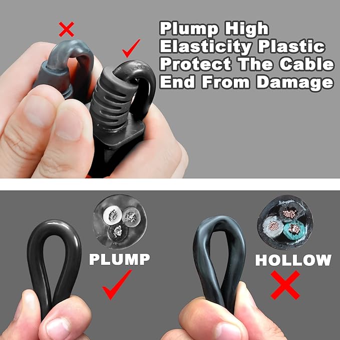 HUANCHAIN Indoor Outdoor Black Extension Cord 60 ft Waterproof, 16/3 Gauge - Image 4