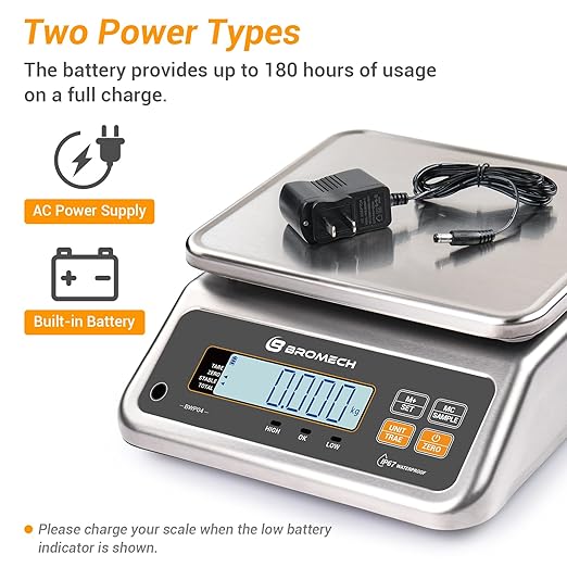 Food Scale Pound and Ounce, Rechargable, Commercial Grade, Stainless Steel - Image 5