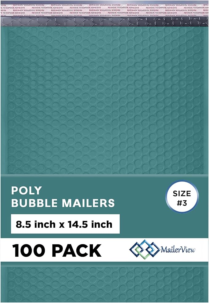 Green Poly Bubble Mailers 8.5x14.5 inch #3 | Self Seal Padded Envelopes | by MAILERVIEW
