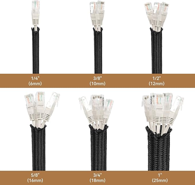 Polyamide Cable Sleeve, 10ft Flexible Expandable Braided Sleeving, Cable - Image 5