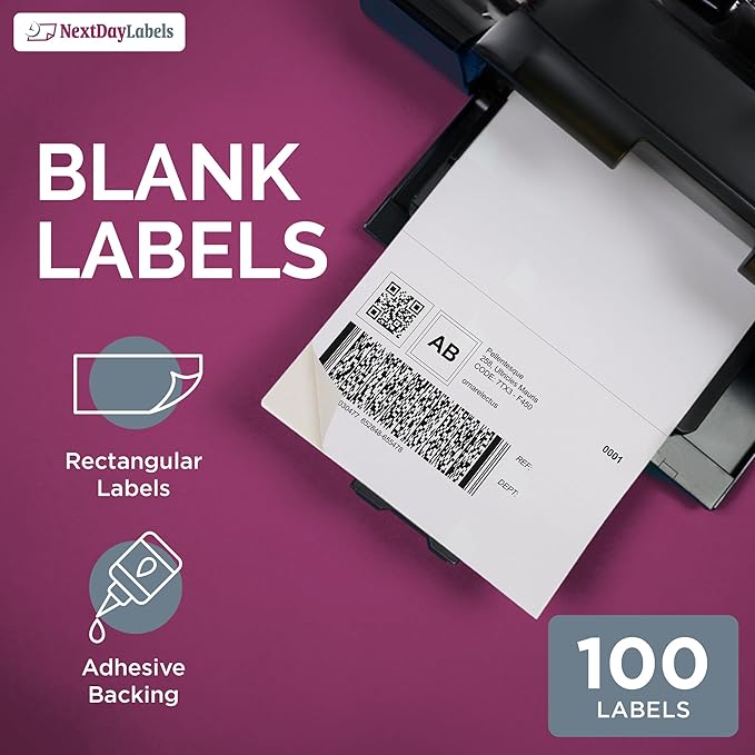 NextDayLabels – 8-1/2" x 5-1/2" Rectangular Sticker Labels - Image 3