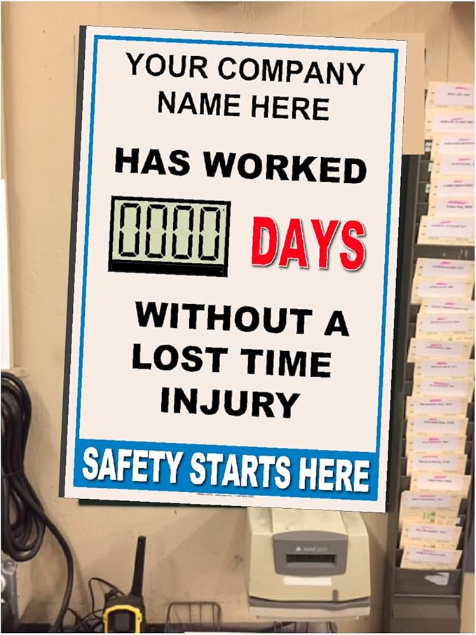 Full Size Digital Safety Scoreboard 20" x 28" – Battery Operated LED Scoreboard - Image 2