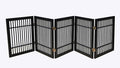 Pet Dog Gate Strong and Durable Freestanding Folding Acacia Hardwood Portable by Urnporium