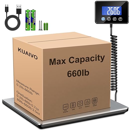 Shipping Scale, 660lbs Heavy Duty Digital Postal Scale by KUAIVO