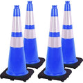 Fluorescent Orange/Green PVC Traffic Cones, Heavy Black Base Parking Lot Cone by OranLite