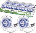 24 Pcs Transparent Tape with Dispenser, 0.7 x 1000 in Blue Core Clear Tape by JEFURE