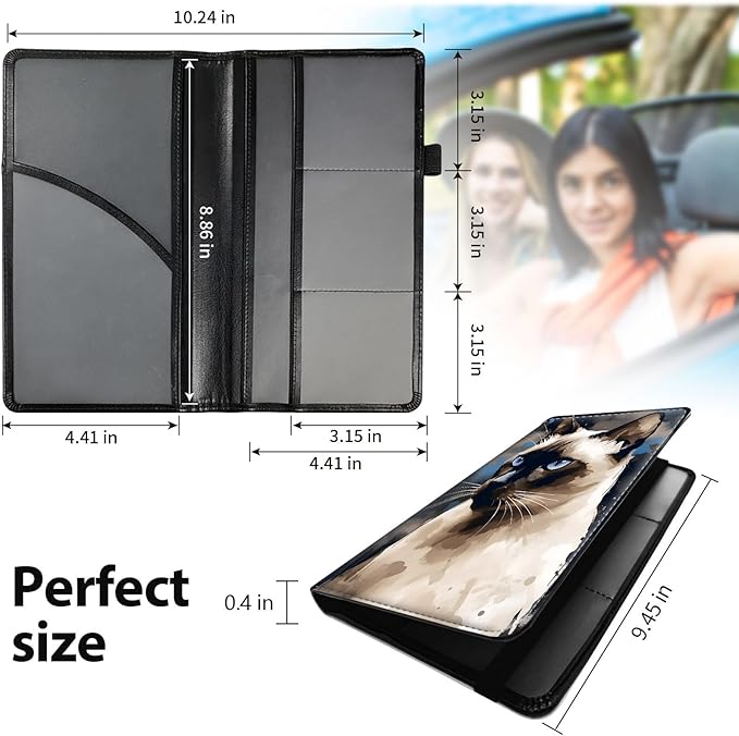 Car Registration and Insurance Holder, Leather Car Glove Box Organizer - Image 5