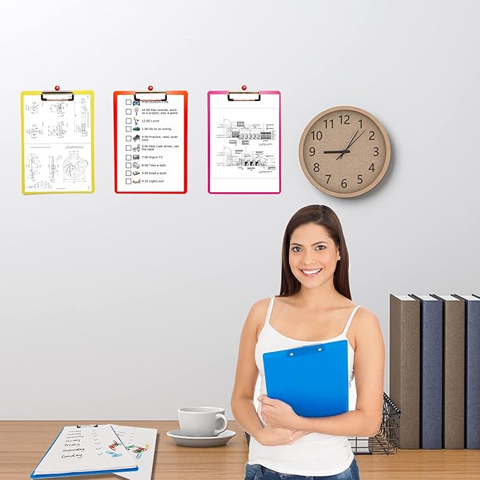 6 Pack Plastic Clipboards, Office Clipboards Standard A4 Letter Size, Colorful - Image 7
