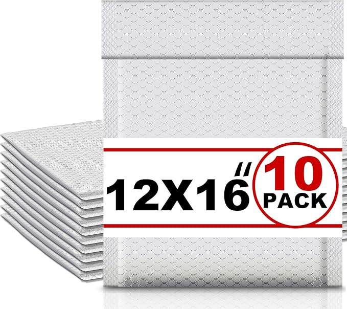 Ireer 10 Pack Extra Large 12 x 16" Bubble Mailers Poly Padded Envelopes by Ireer