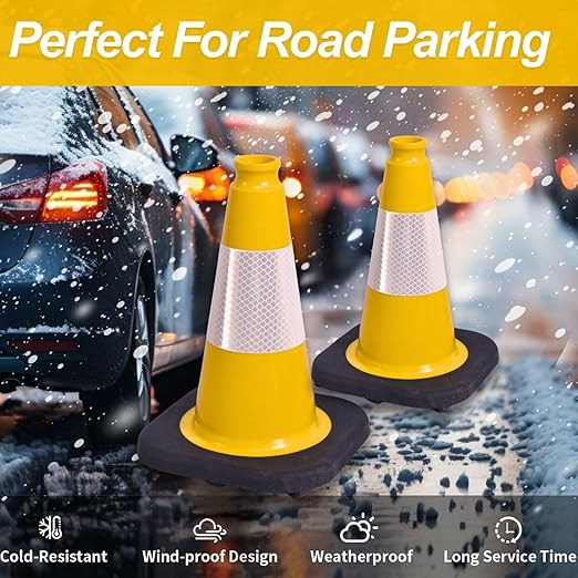 BESEA 4Pack 12 Inch Yellow Traffic Cones - Image 3