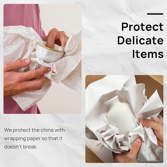 White Packing Paper Roll 12”W x 350'L Newsprint Paper Roll - Image 4