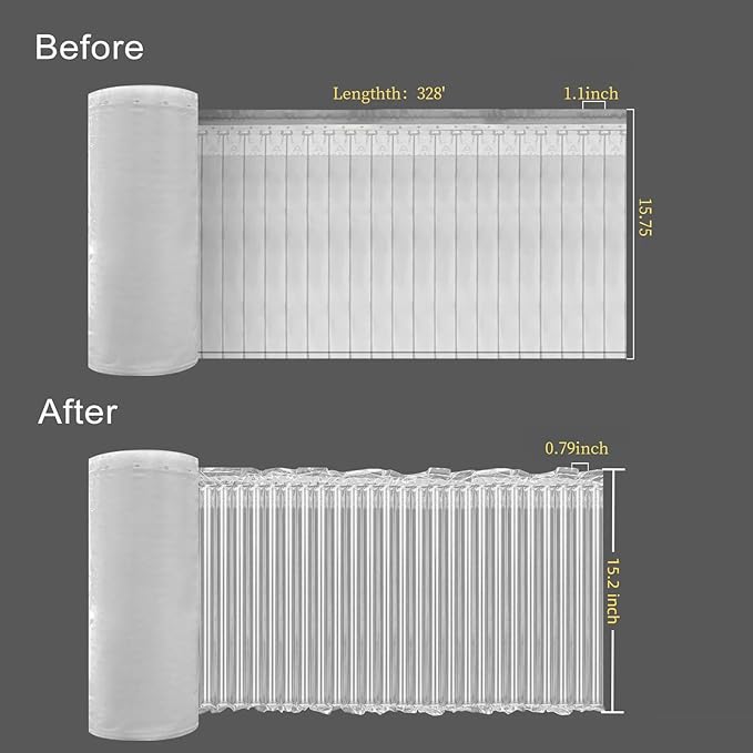 Large Bubble Cushioning Wrap for Packing, 15.75''*328' Inflatable Air Pillows - Image 2