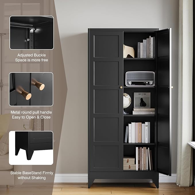 Yizosh Metal Pantry Cabinet, - Image 6