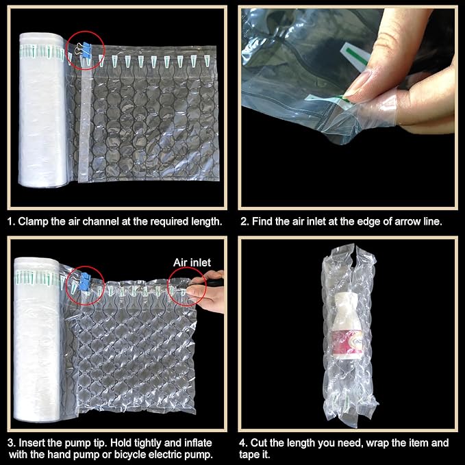 Bubble Cushioning Wrap Roll Inflatable Bottle Shipper Protector Sleeve - Image 6