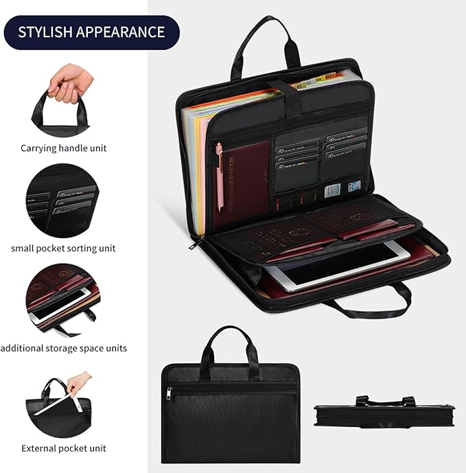 Accordion File Organizer Fireproof Expanding Folder - Image 2