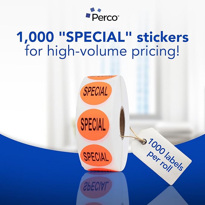 Perco Fluorescent Red 1-Inch Circle Special Retail Stickers — 1, 000 Perforated - Image 3