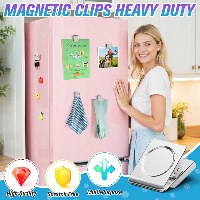 12 Pack Large Magnetic Clips Heavy Duty, Strong Magnet Clips - Image 2