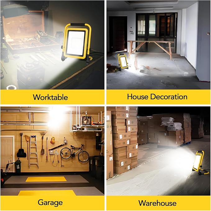 10000LM LED Work Light, 50/80W Patterns Portable Flood Light - Image 6