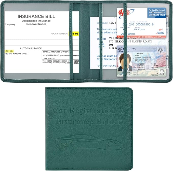 Cacturism Car Registration and Insurance Holder, Vehicle Glove Box Car by CACTURISM