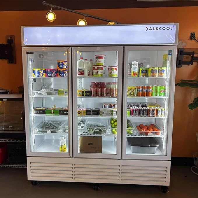 Commercial Refrigerator Floral Beverage Display Cooler, 3 Glass Doors by NAFCOOL