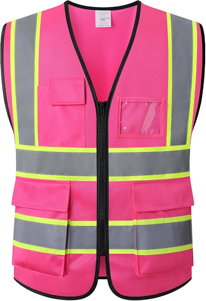 Pink High Visibility Safety Vest by Ekkosafety