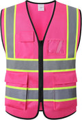 Reflective Safety Vest for Men Women, 5 Pockets High Visibility Construction by Ekkosafety