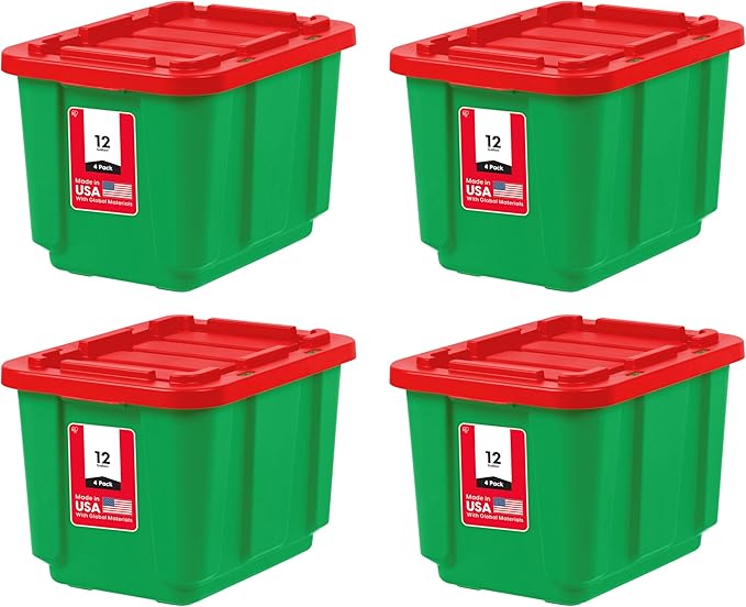 IRIS USA 4-Pack 12 Gallon Storage Bins by IRISUSA