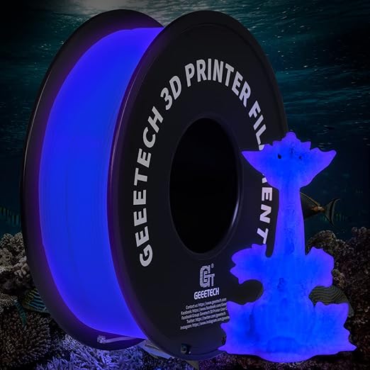 GEEETECH Glow in The Dark PLA Purple Filament, 3D Printing Luminous Filament by GEEETECH