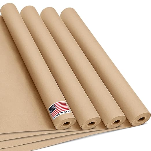 24" x 1200" Natural Kraft Paper Roll – Made in USA, 100% Recyclable Brown by Paclord